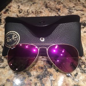 Ray Ban pink mirror aviator